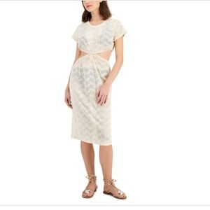 NWT Women's Miken Cut-Out Crochet MIDI Dress, Size: XL, Creme Brule,